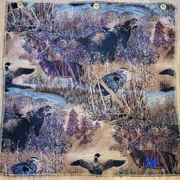 VTG 27x27 Tapestry Fabric Sample LaCrosse Furniture Co Wildlife Landscape - Picture 1 of 7